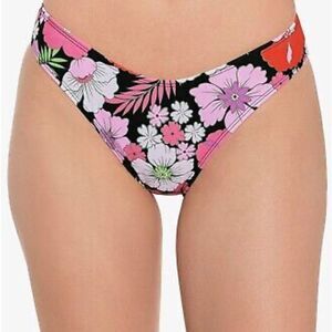 NWT Salt + Cove Juniors' Multicolor Floral Scoop-Waist Hipster Bikini Bottoms, S